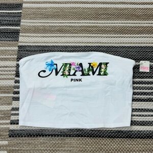 Pink Victoria’s Secret Miami Strapless Cropped Top Size Small Women